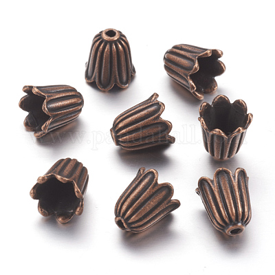 Тибетского стиля колпачков TIBEB-00864-R-NR-1