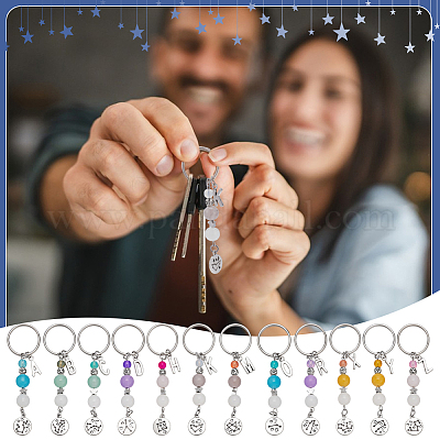 12шт брелок из сплава и стекла KEYC-PH01564-1