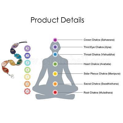 Окрашенные самородки натуральный агат чакра подвесные подвесные украшения HJEW-P006-B01-1