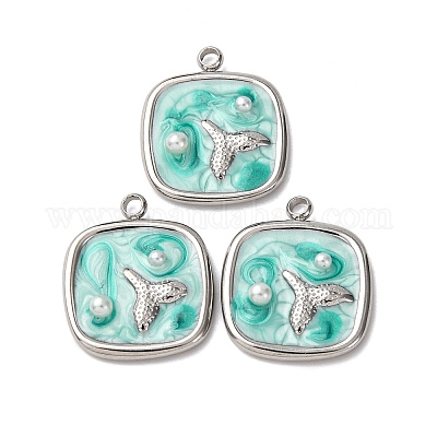 Подвески из нержавеющей стали 304 с эмалью STAS-P406-25A-P-1