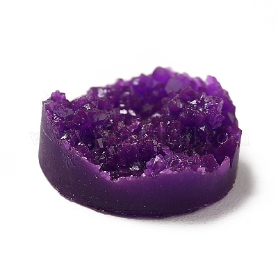 Смешанные плоские круглые кабошоны drusy смолы X-CRES-S040-12mm-M-1