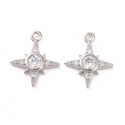 Латунные микропаве прозрачные кубические циркониевые подвески KK-G418-08P-1