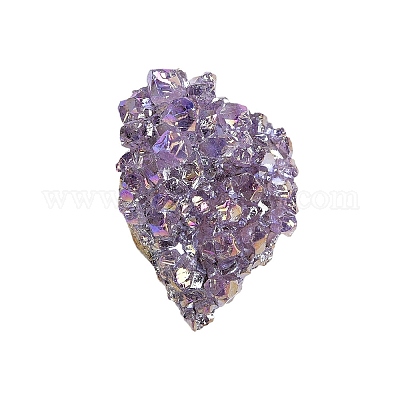 Гальванические украшения из натурального друзового аметиста PW-WG62588-01-1