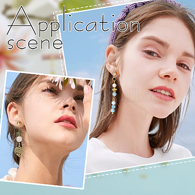 60 шт. 4 стиля фурнитуры для сережек-гвоздиков из нержавеющей стали 304 STAS-NB0001-99-1