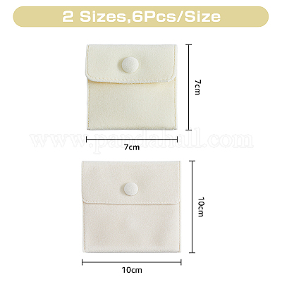 12 шт. 2 стиля квадратных бархатных мешочков для украшений TP-HY0001-02-1