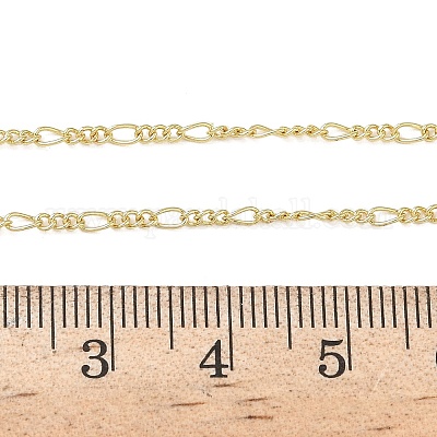 Цепочки Фигаро из латуни толщиной 2 мм NJEW-P339-08G-1