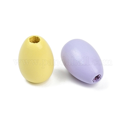 Спрей окрашены деревянные европейские бусины WOOD-F017-10-1