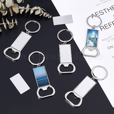 Sublimation Blanks Keychains Metal Bottle Opener Blank Key Rings