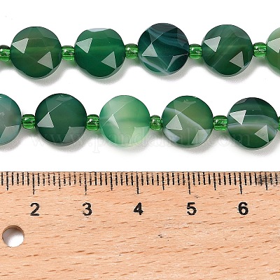 Натуральные полосатые агатовые бусы G-C116-A180-01C-1