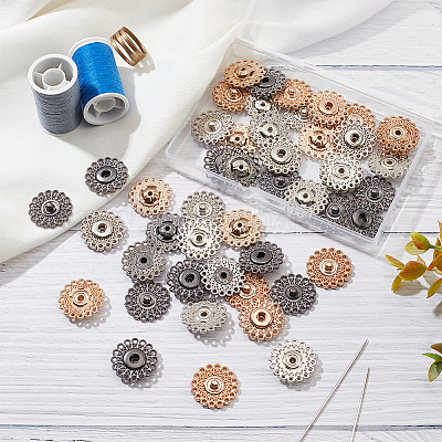 24 комплект кнопок из цинкового сплава 3 цветов FIND-NB0003-68-1