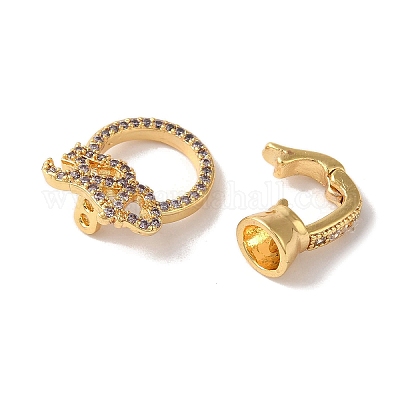 Латунные микро проложить кубического циркония раз за застежками KK-B098-01G-1