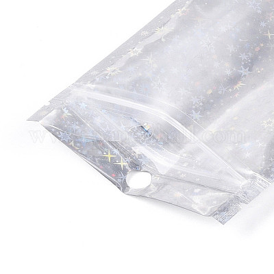 Блестящая голографическая звезда пластиковая упаковка инь-ян пакеты с застежкой-молнией OPP-N002-02G-1