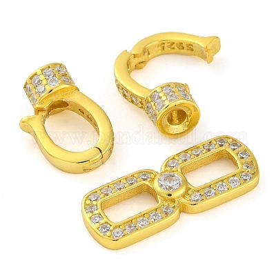 925 серебряная застежка с микропаве из прозрачного кубического циркония STER-U005-10G-1