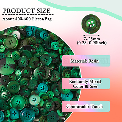 Плоские круглые пуговицы из смолы BUTT-TAC0017-01F-1