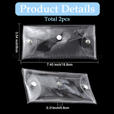 2 шт. портативная прозрачная сумка для кистей для макияжа из ПВХ&nbsp;MRMJ-SP0001-12B-1