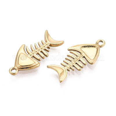 Подвески из нержавеющей стали 304 в форме рыбьей кости STAS-T069-07G-1