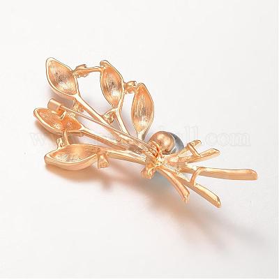 Сплав горный хрусталь брошь JEWB-K003-11G-1