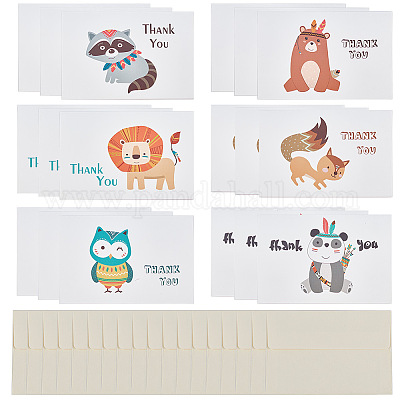 Конверты и рисунки животных наборы благодарственных открыток DIY-CP0001-67-1