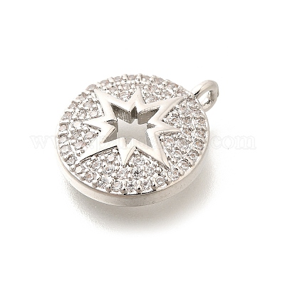 Латунные микропаве прозрачные подвески с фианитом KK-L225-020P-1