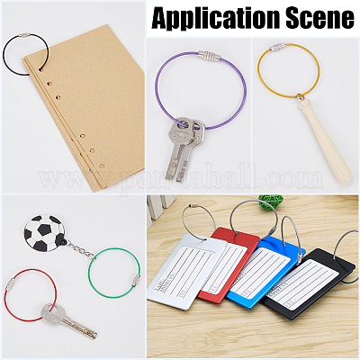 28 шт. 7-цветные прочные брелки из нержавеющей стали 304 FIND-GF0006-82-1