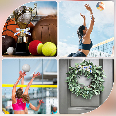 Лента из полиэстера в корсажу длиной 25 ярд с принтом в виде спортивного мяча OCOR-WH20002-03B-03-1