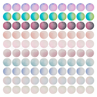 200шт 10 цвета треск стеклянные бусины нити GLAA-TA0003-31D-1