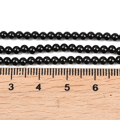 Натуральный черный шпинель нити круглый шарик&nbsp;G-A130-3mm-32A-1