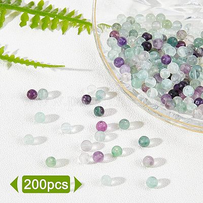 200 шт. нити бусин из натурального флюорита G-OC0002-69A-1