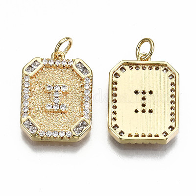 Латунные микропаве прозрачные подвески с фианитом KK-S356-234I-G-NF-1
