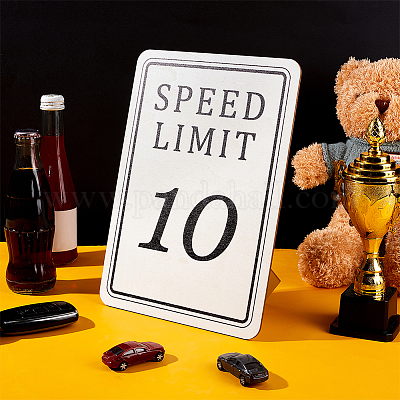 Фанера из тополя гоночный знак ограничения скорости 10 AJEW-WH0606-008E-1