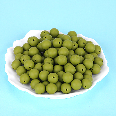 Круглые силиконовые фокусные бусины SI-JX0046A-19-1