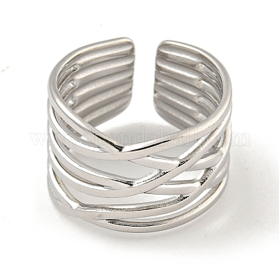 Открытое кольцо-манжета из нержавеющей стали марки 304 RJEW-A043-27P-1