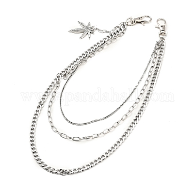 Wholesale 304 Stainless Steel Triple Layer Chains for Jeans Pants 