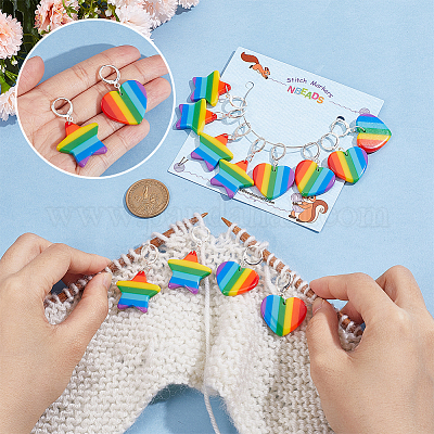 Rainbow Number Stitch Markers