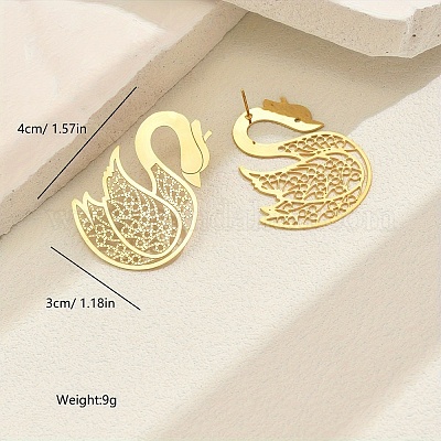 Серьги-гвоздики из нержавеющей стали в форме лебедя PT7551-1