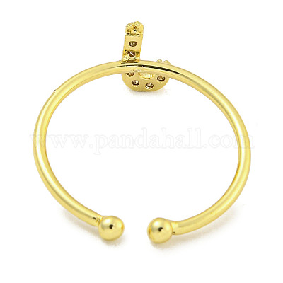 Латунные открытые манжеты для женщин RJEW-F162-02G-J-1