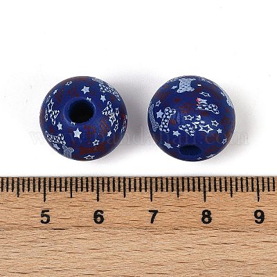 Тема Дня независимости деревянные европейские бусы WOOD-Z005-01C-01-1