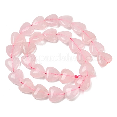 Сердце природного розовый кварц бисер пряди G-G632-03-1