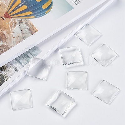 Полупрозрачные квадратных кабошоны X-GGLA-A001-30mm-1