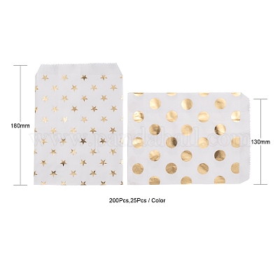 100шт 4 узора экологически чистые пакеты из крафт-бумаги CARB-LS0001-02C-1