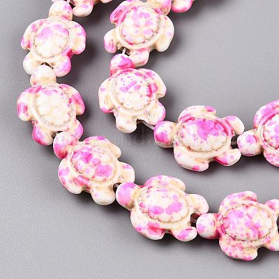 Нити из синтетических бирюзовых бусин G-P507-05A-6-1