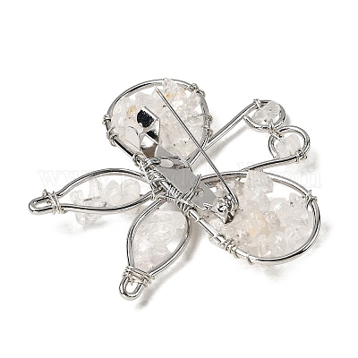 Брошь в виде бабочки из натуральных смешанных драгоценных камней G-A278-02P-1