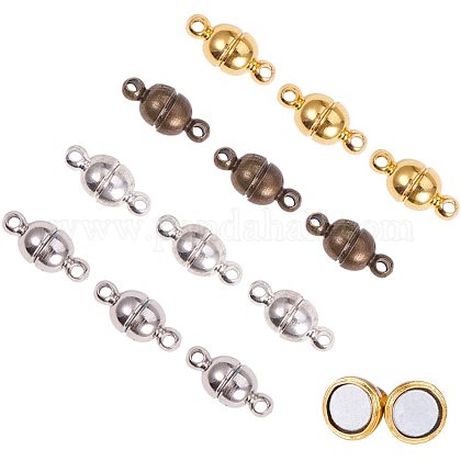 PandaHall Elite 100 sets Oval Brass Magnetic Clasps For Jewelry DIY Craft Making KK-PH0035-11-1