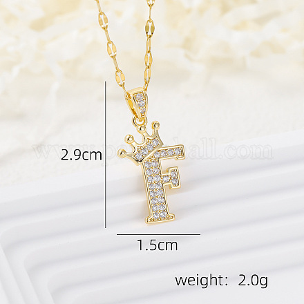 Латунные микропаве прозрачные кубические цирконии корона инициал кулон ожерелья FS-WGD727C-06-1