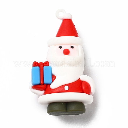 PVCプラスチックの大きなペンダント  父のクリスマスプレゼント付き  レッド  57.5x36x18mm  穴：3mm KY-C009-26-1