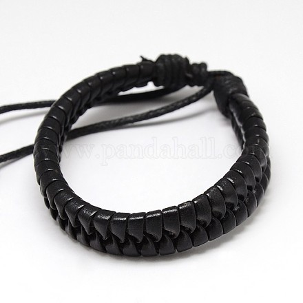 Trendy Unisex Casual Style Imitation Leather and Leather Bracelets X-BJEW-L302-01-1