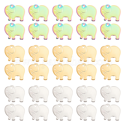Dicosmetic 30 Uds. Colgantes de elefante de 3 colores STAS-DC0011-92-1