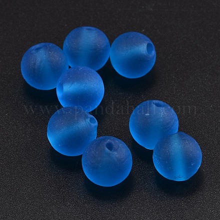 Round Handmade Frosted Lampwork Beads LAMP-J-002Y-15-1