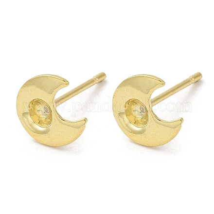 Accessoires de boucles d'oreilles en acier inoxydable croissant de lune 201 STAS-Q315-03G-1