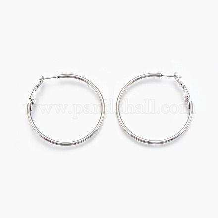 304 Stainless Steel Hoop Earrings EJEW-E233-01P-40mm-1